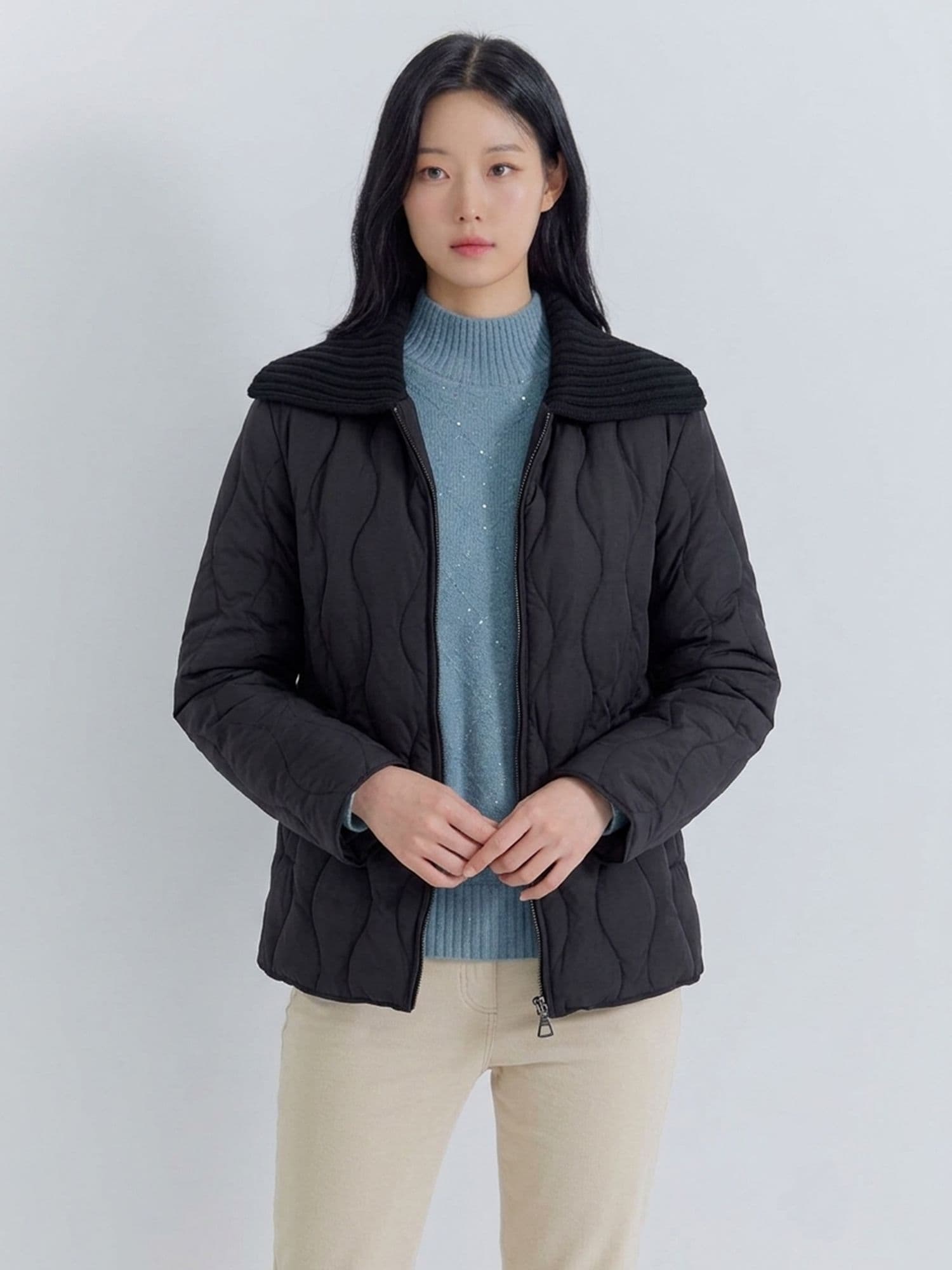 (3컬러) 카라 자켓형 덕다운 경량패딩 LCLWOA25