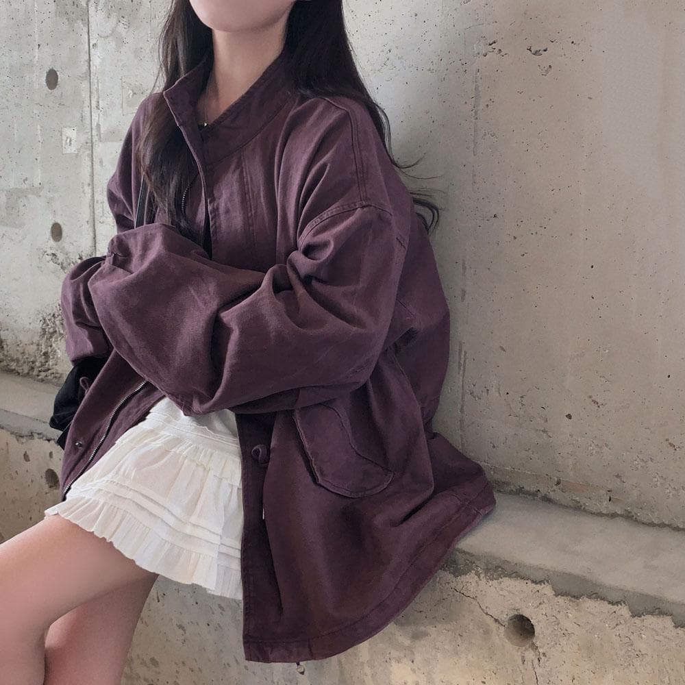 퀄리티 높은 탄탄한 야상,꾸안꾸 에디션 왕오버핏 빈티지 야상 투웨이 자켓 점퍼