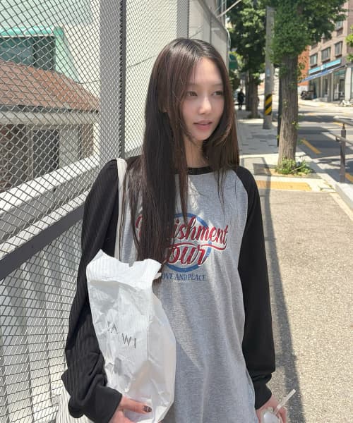 [20th]Summer reglan tee_melange gray