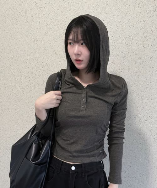 Hooded Shirring T-shirt(F) / WHLAG3823F
