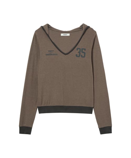 V-NECK HOODIE IN KHAKI