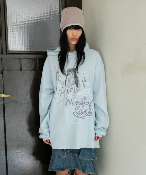 DREAMING GIRL BIGBIG HOODED LS TEE_LIGHT BLUE(NG2GFUT560A)