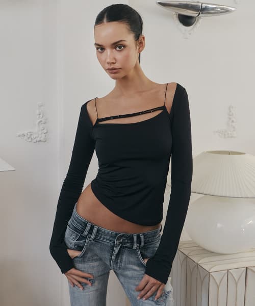Kehlani Long Sleeve Top (Black)