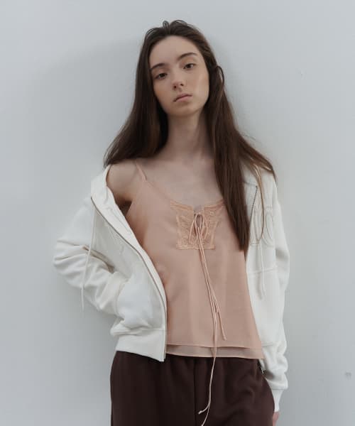 Applique lace blouse - peach