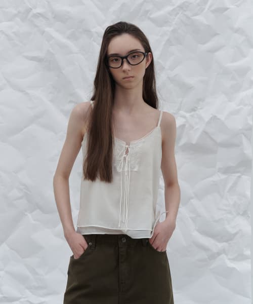 Applique lace blouse - ivory