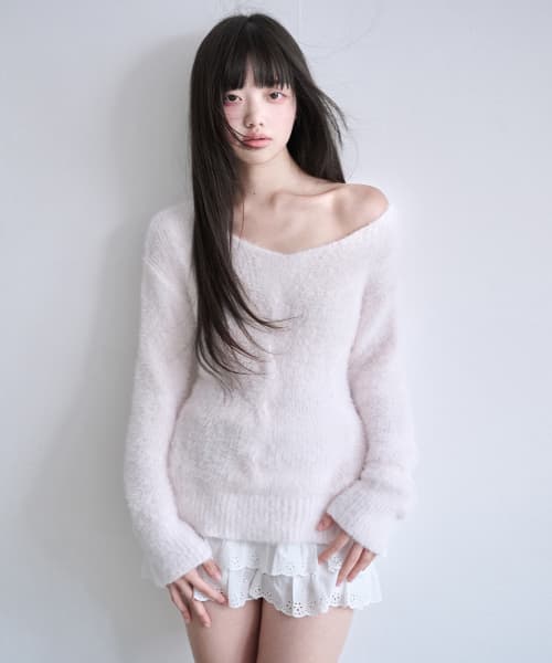 [레이즈미야X고희] 유아 루즈 니트 [PINK]
