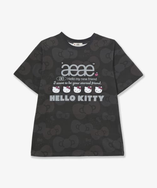 HELLO KITTY WEB LOGO T-SHIRTS [CHARCOAL]