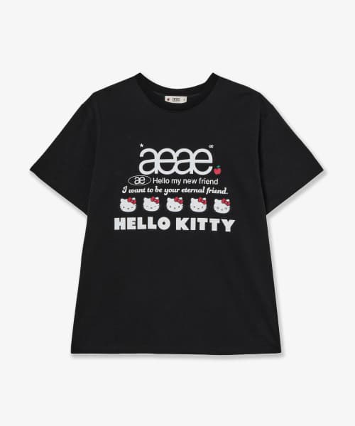 HELLO KITTY WEB LOGO T-SHIRTS [BLACK]