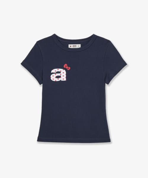 HELLO KITTY DOT SMALL LETTER TEE [NAVY]