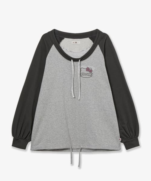 HELLO KITTY DRAWSTRING TOP [GREY]