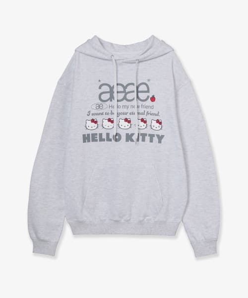 HELLO KITTY WEB LOGO HOODIE [LIGHT GREY]