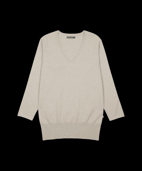 038 V-NECK KNIT ONE PIECE BEIGE