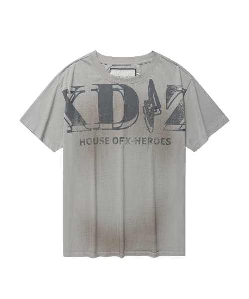 [더바이닐하우스 X 엑디즈] FADED LOGO TEE GREY