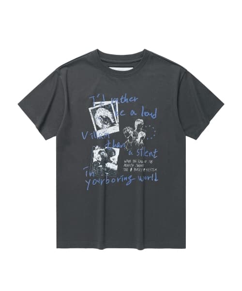 [더바이닐하우스 X 엑디즈] DOODLE COLLAGE TEE CHARCOAL