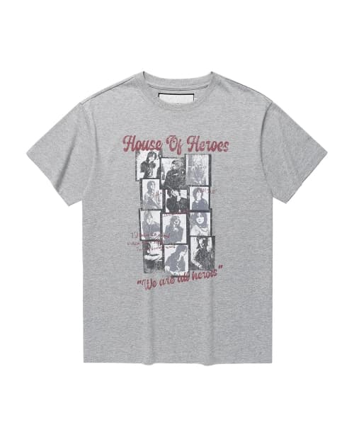 [더바이닐하우스 X 엑디즈] HOUSE OF HERO TEE GREY