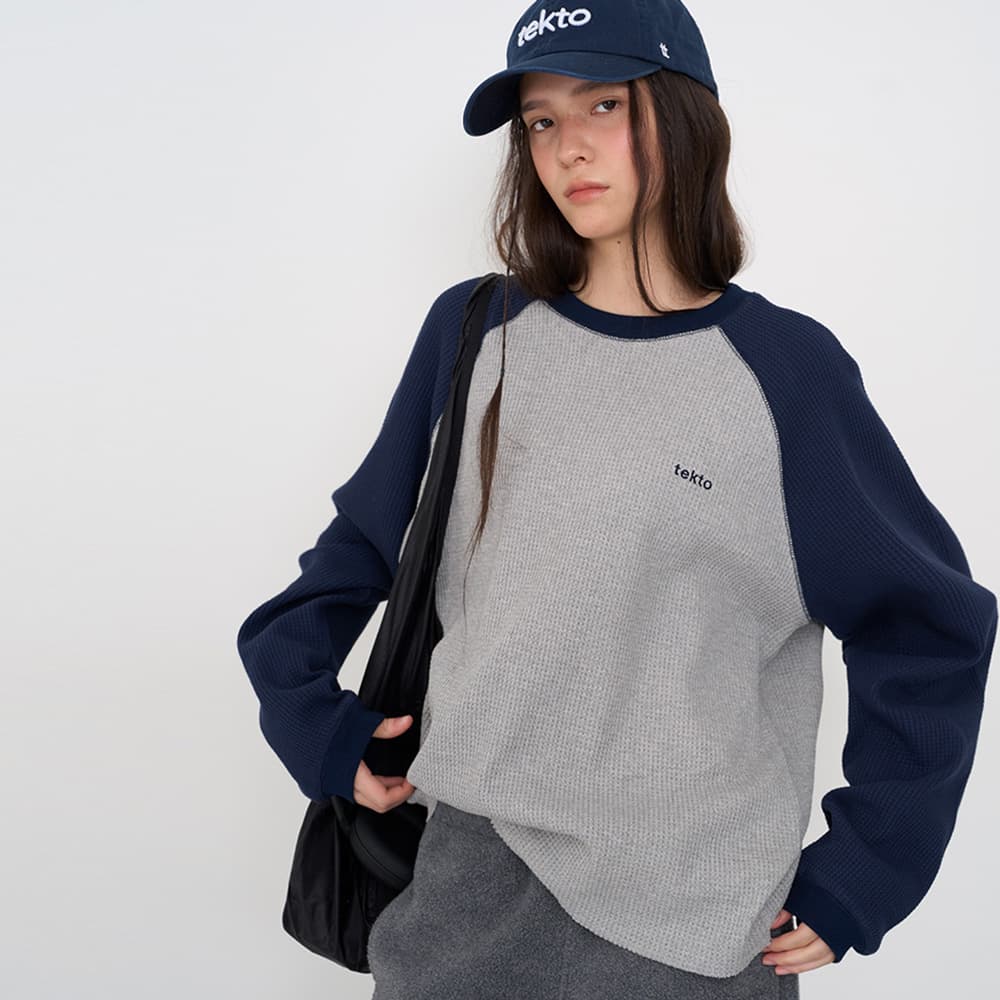 [2nd_9/11 예약배송] Marc waffle t-shirt_Navy&grey