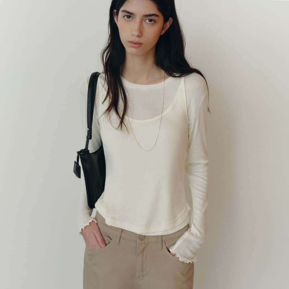 [2차] Asti Soft Layered T-Shirt (Ivory)