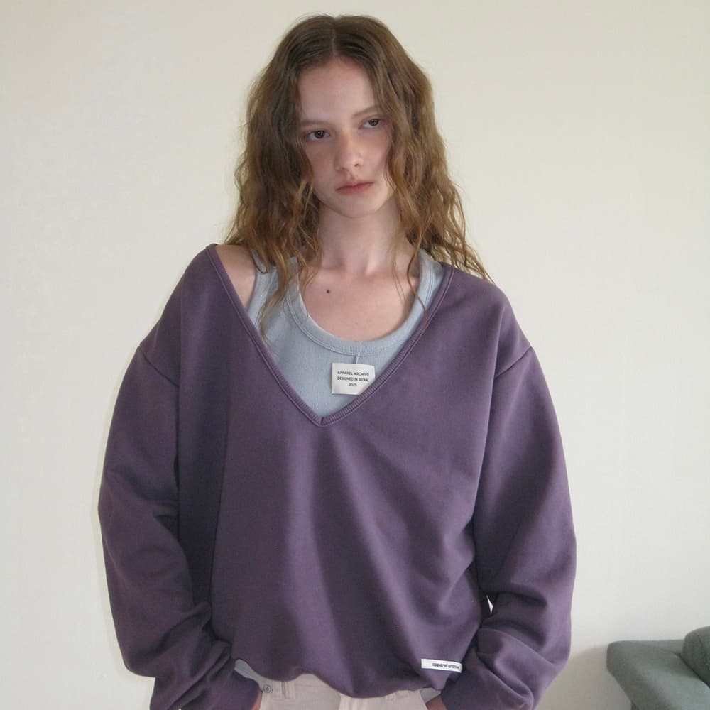 Hines deep v-neck sweatshirt - Purple