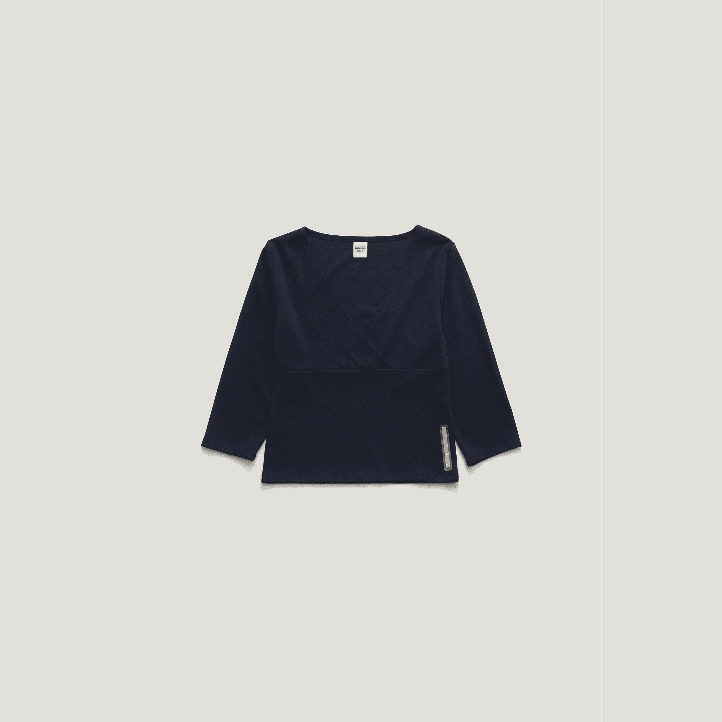 [2nd reorder 9/2 AM01:48 open] [FARVEN SPORT] SEVOR WRAP V-NECK 3/4 SLEEVE TOP_NAVY