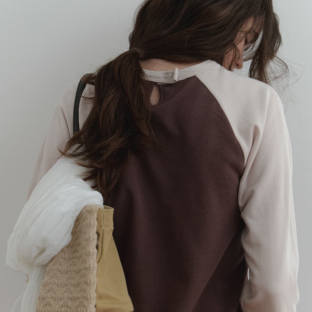 [3차]Snap raglan t-shirt_brown