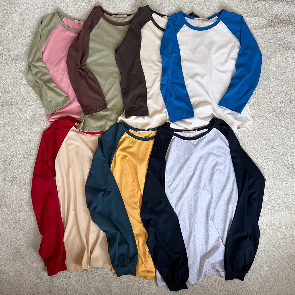 [7부/오버핏] Vintage Essential Raglan Tee