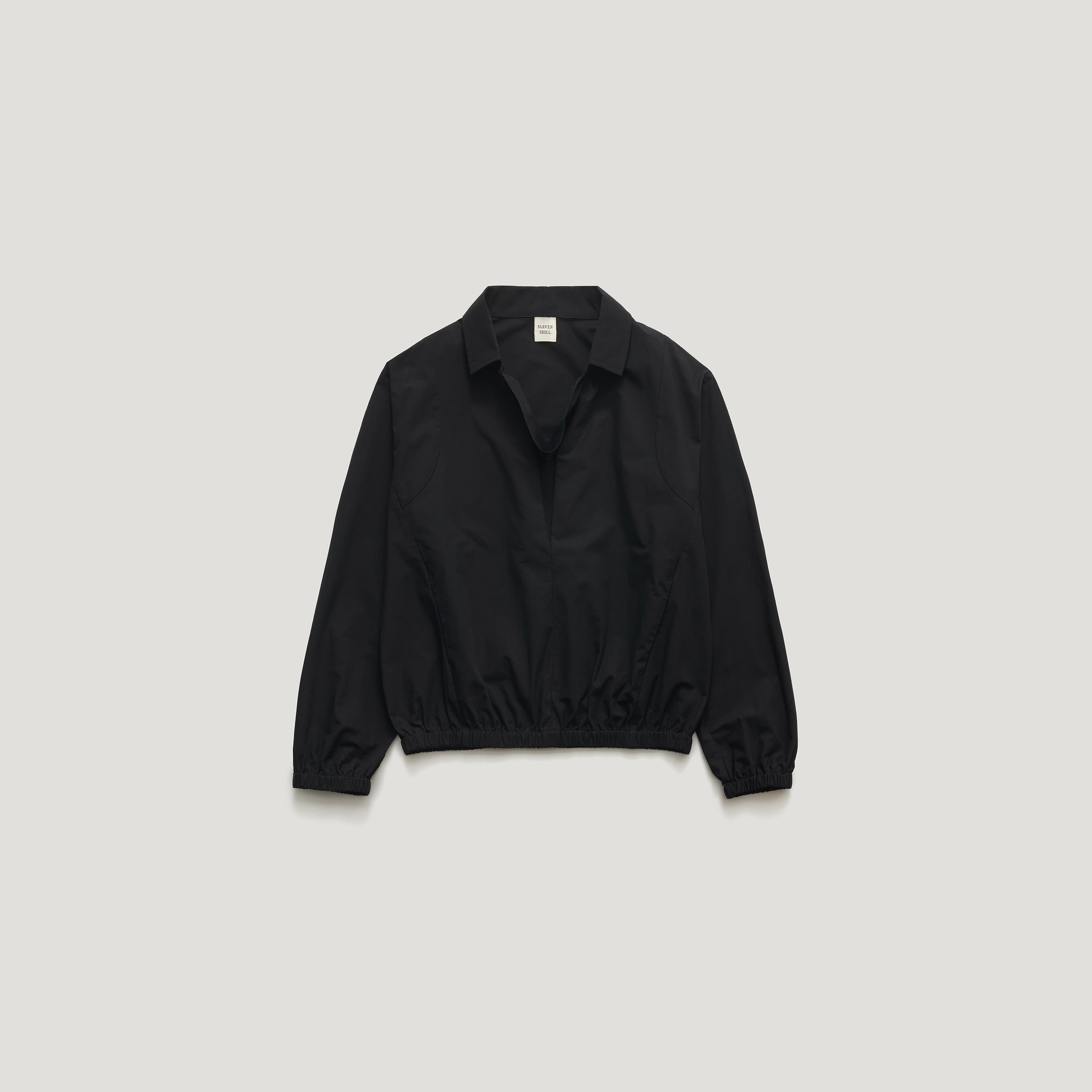 [2nd reorder 9/2 AM01:57 open] ORVE HALF DRAPED-COLLAR COTTON BLOUSE_BLACK