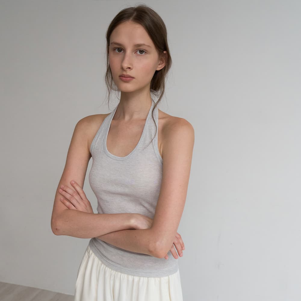 [8th]Wool Halter Neck Sleeveless Top