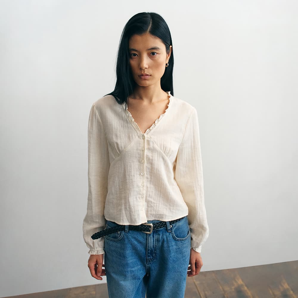 Sienna Frill Blouse_Cream