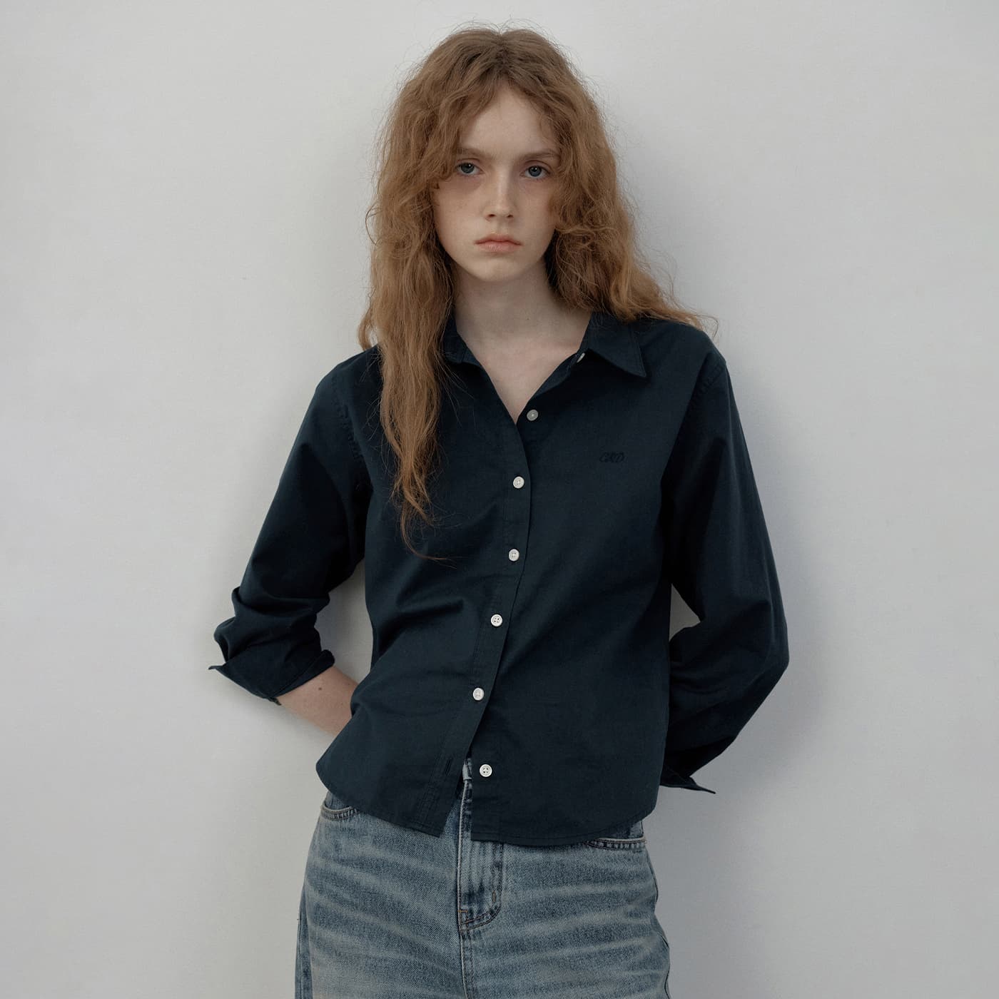 [2차/예약배송] Milo Standard washed shirt (navy)
