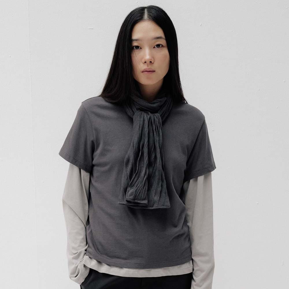 [2차 10/16 예약배송] Layered Round Tee (Gray)