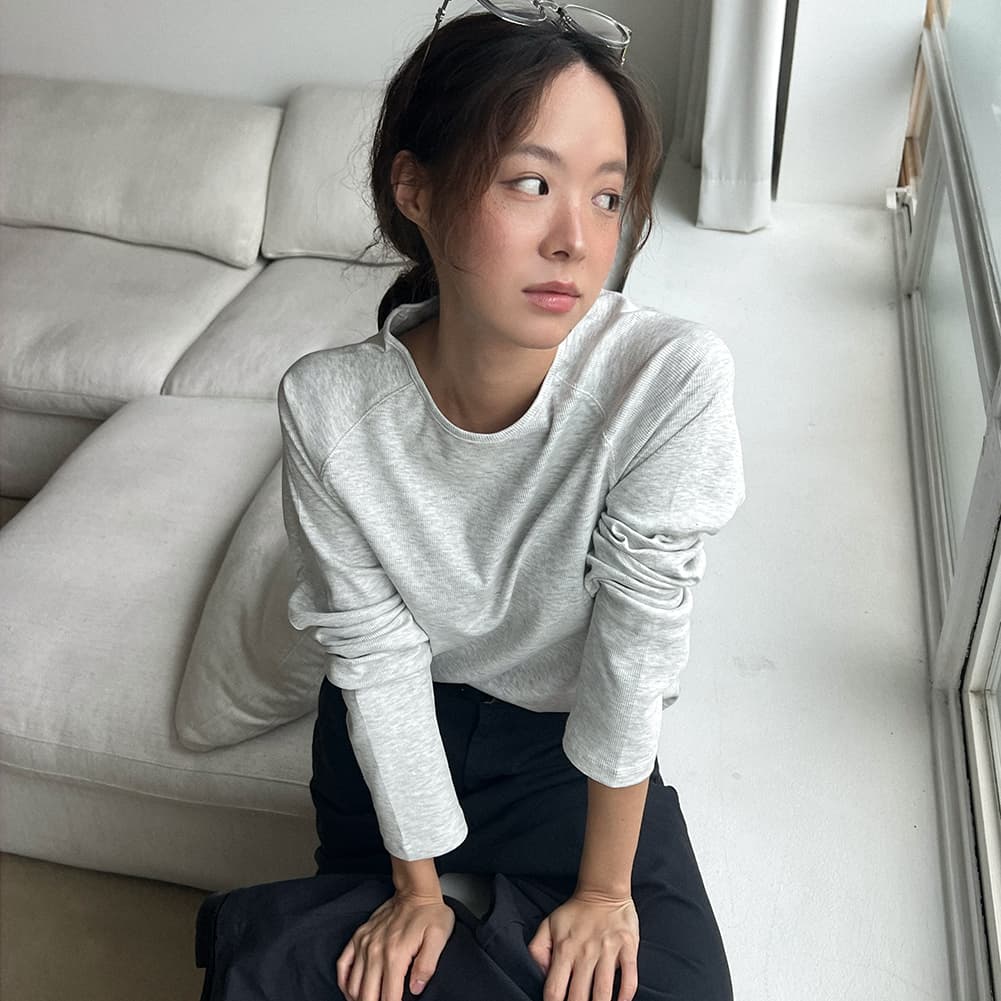 [28th][소진pick]Raglan sleeve t-shirt (melange gray)