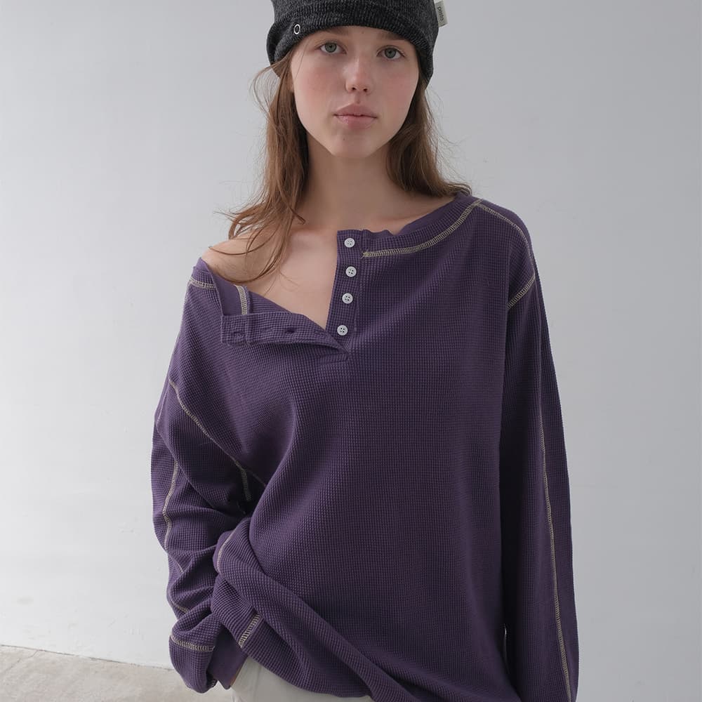 WAFFLE SWEATSHIRT GRAPE