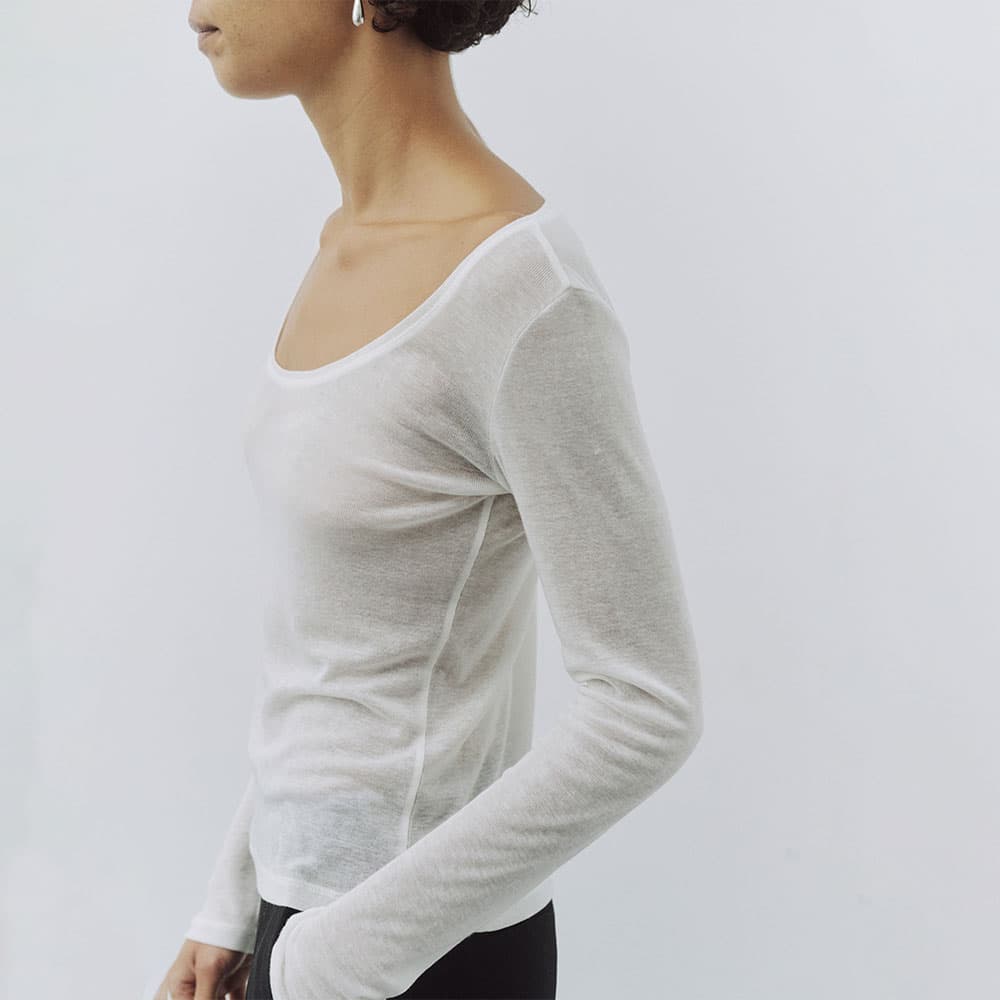 Deep U-Neck Tee (Ivory)