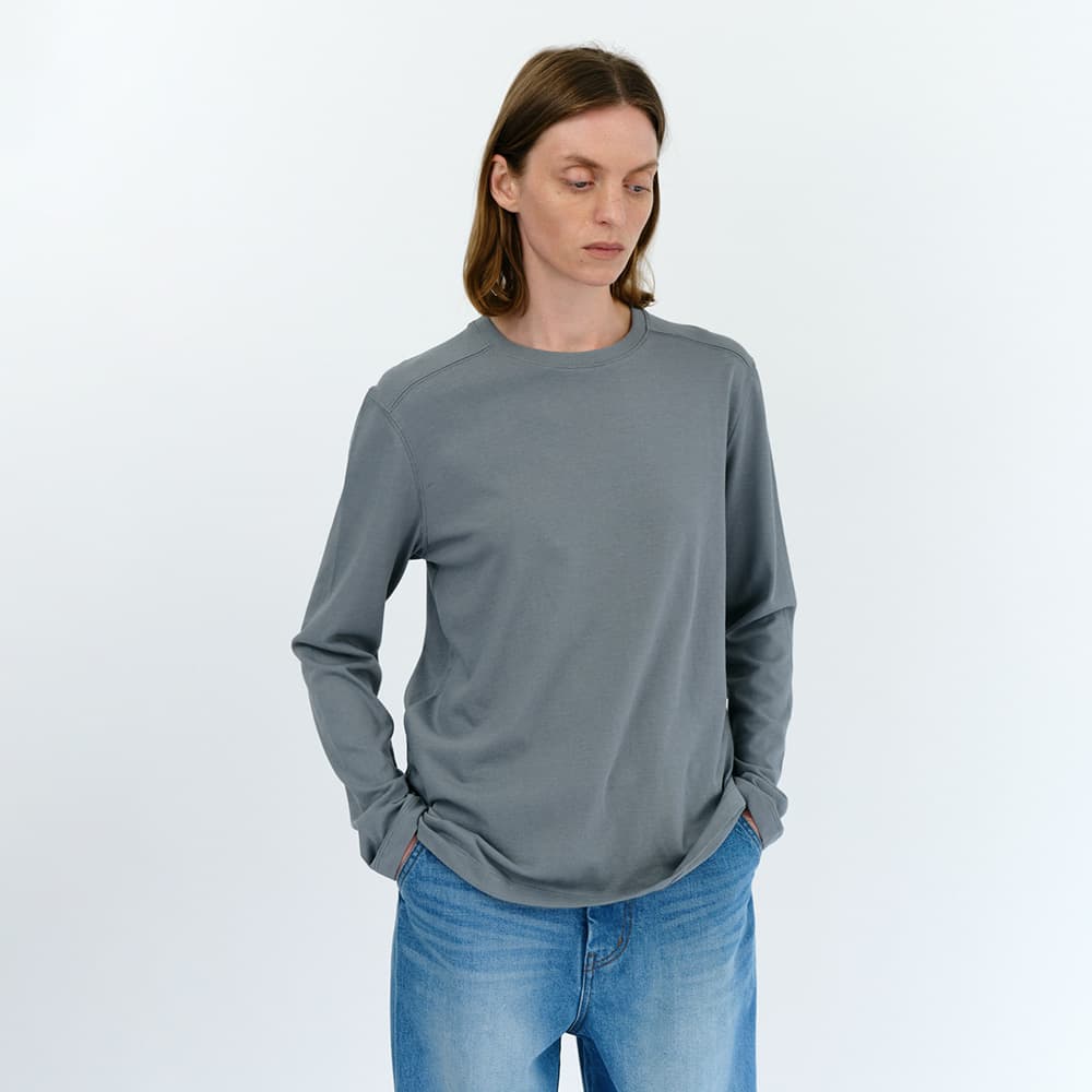 Nico R-Neck T-shirt in Fog Blue