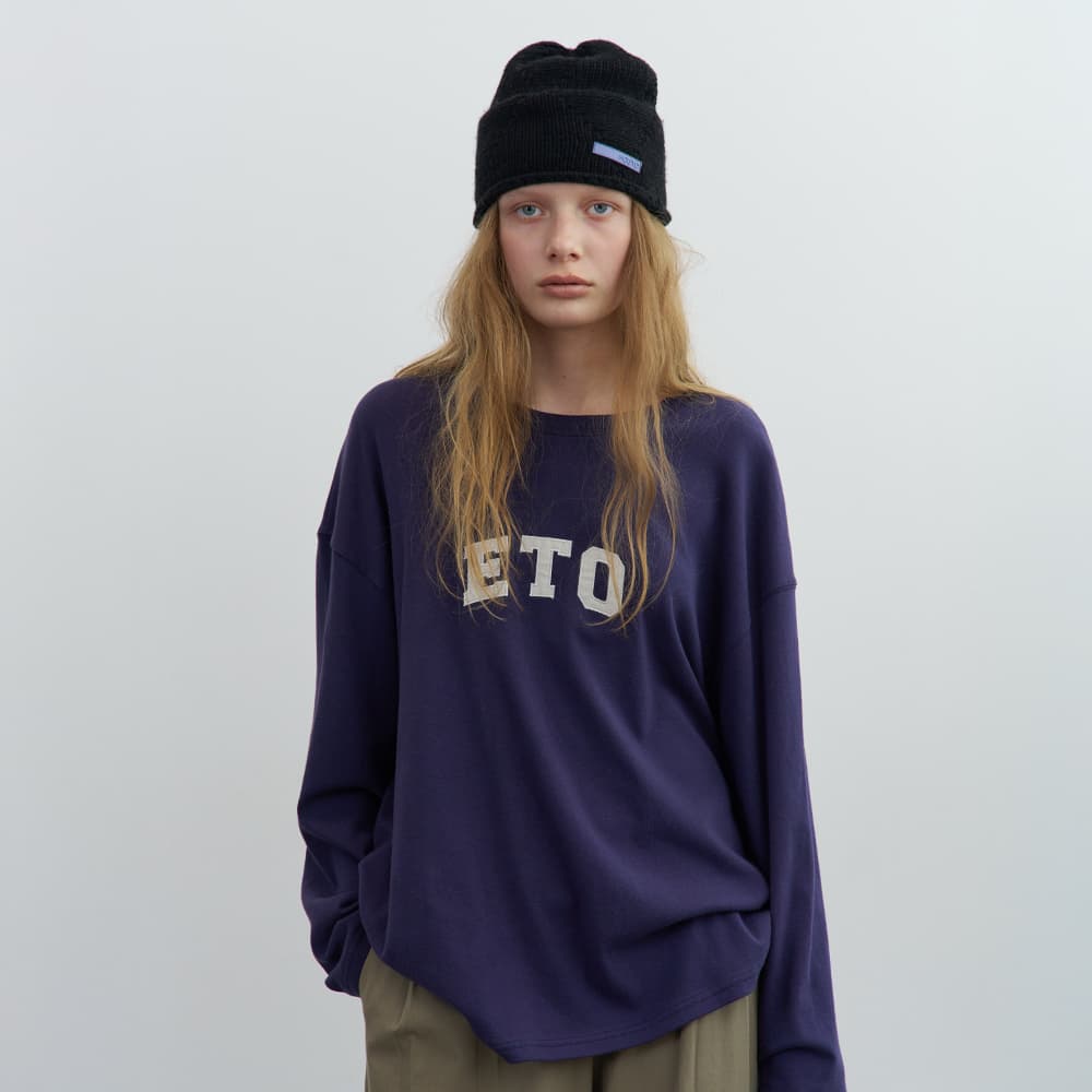 [2nd] ETO logo patch loose tee - purple navy
