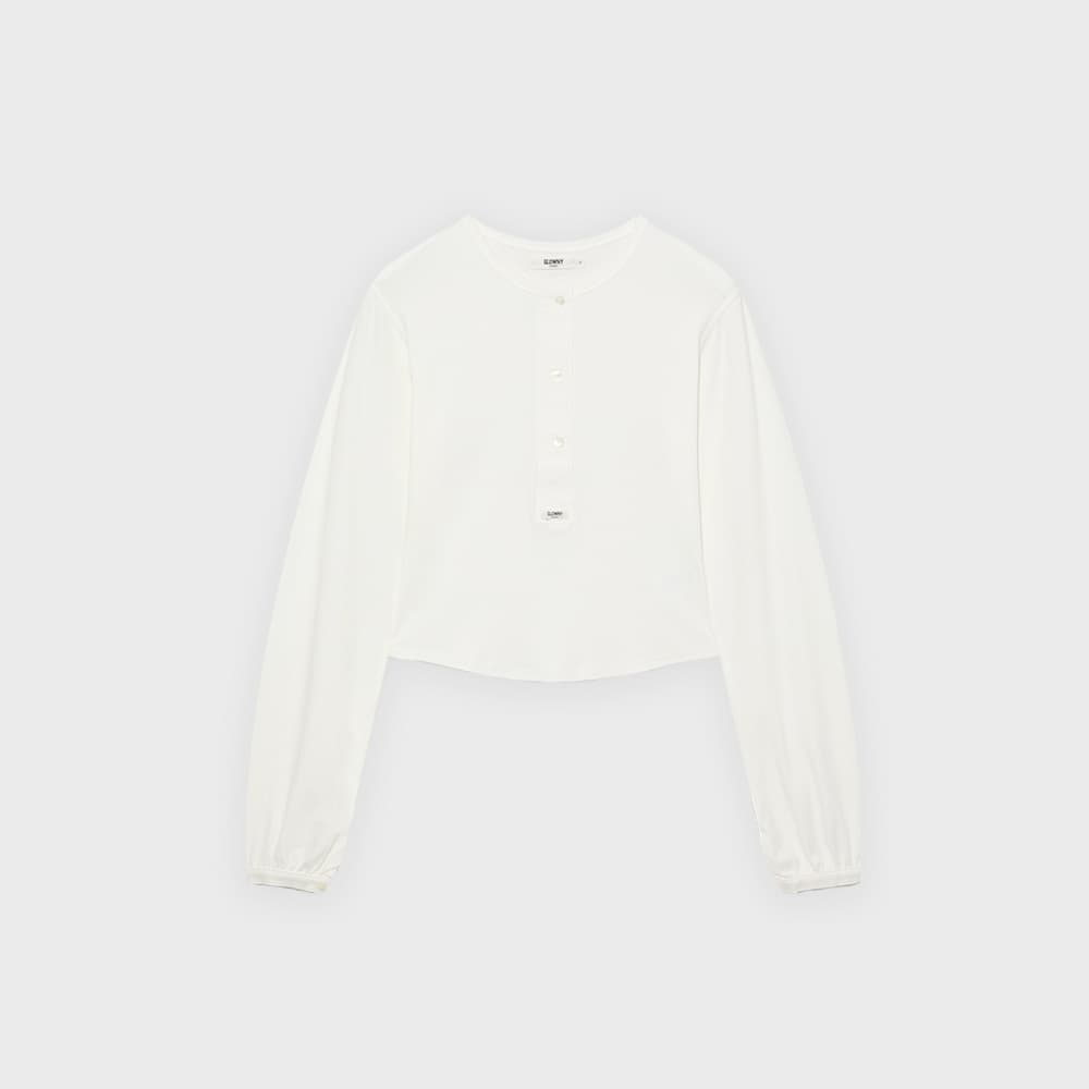 G PLAIN HENLEY LONG SLEEVE (WHITE)