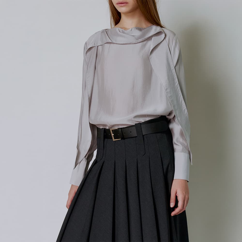 Maple Drape Blouse_light gray