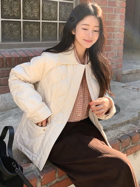 [진주 PICK] (8차 리오더) CASHMERE COLLAR LIGHT DOWN JACKET [IVORY][BLACK]