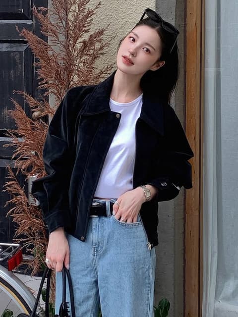 [Black 컬러추가][단독][다연, 곰송이, 하언PICK] Wet Faux Leather Blouson [2COL] (5차 리오더)