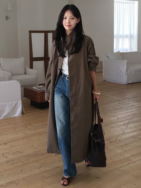 SIOT4205 필드 트렌치 롱 코트_Vintage brown