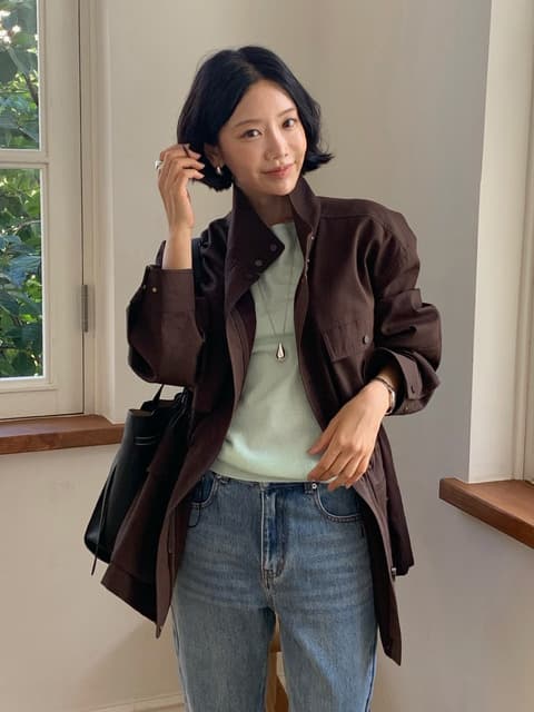 [단독]코튼 하이넥 포켓 워크 자켓 / COTTON HIGH NECK POCKET WORK JACKET_2colors
