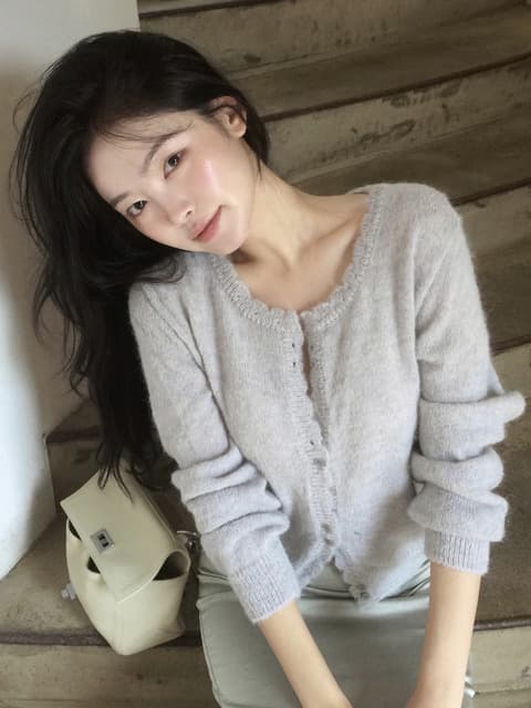 [FW 뉴컬러 추가]Mini Scallop Knit Cardigan_6color