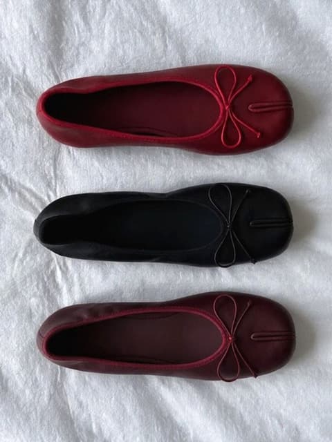 [단독][주문폭주 블랙색상 09월 18일 출고] Split Bow Ribbon Banding Flat -WA9003 (3color)