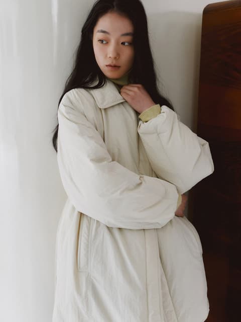 케인 패딩 코트 (크림)