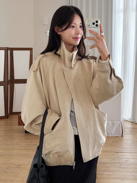 SIOT4209 에디트 스웨이드 자켓_Ash beige