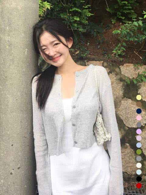 [W컨셉 단독][14color(컬러추가)] Basic Round Linen Cardigan