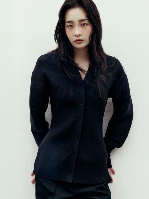 [W컨셉 단독] CONTOUR CARDIGAN [BLACK]