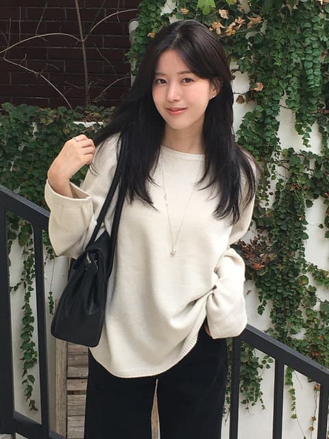 [주미니 PICK] Loose fit merino wool knit [KNFW06KN02]_Cream