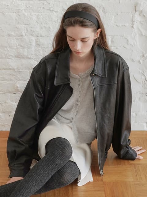 [단독] Italian Vegetable Lambskin Leather Jacket_Black