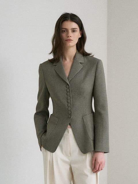 [3차 RE-ORDER] Button collar single check jacket